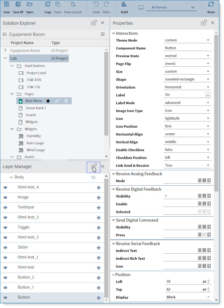 Customizing The Application Workspace