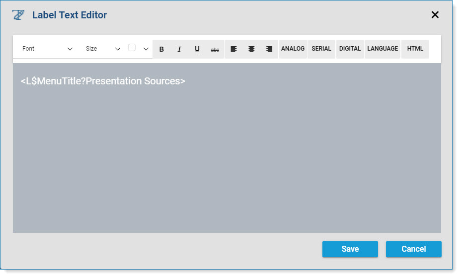 Key Text Program Label Text Editor