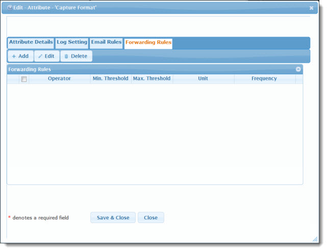 Forwarding Rules Tab