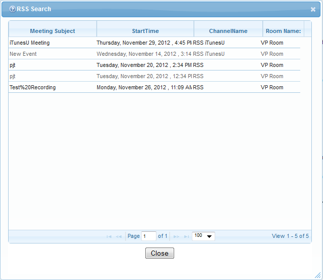 Master RSS Feed Window