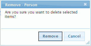 Remove - Person Dialog Box