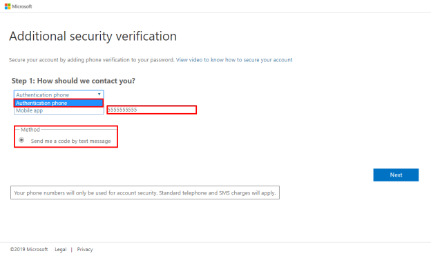 Additional security verification Page