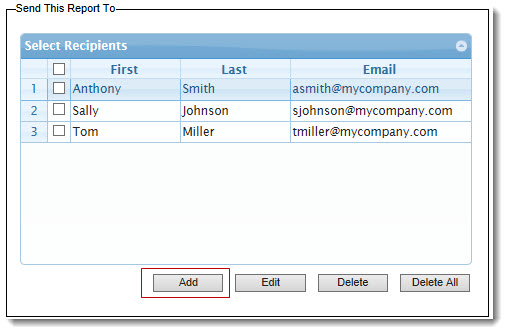 Report Send Button Schedule and Send a Report