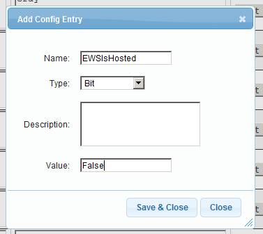 Add Config Entry Dialog Box