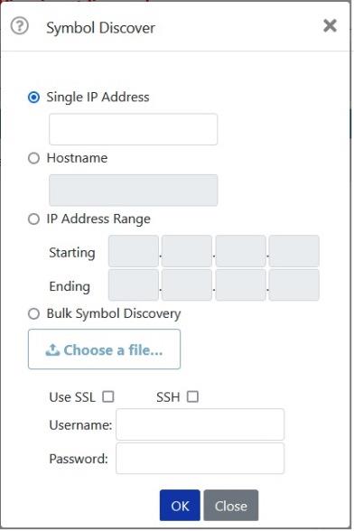 Symbol Discover Dialog Box