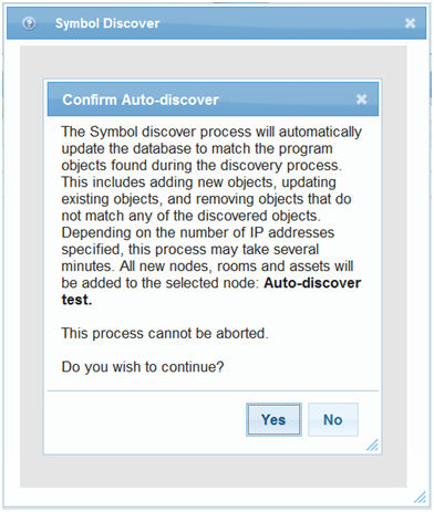Confirm Auto-discover Dialog Box