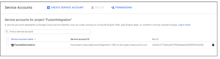 Service Accounts Page – Service Accounts Do Not Exist