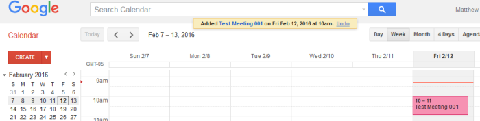 Booked Meeting on Google Client Calendar