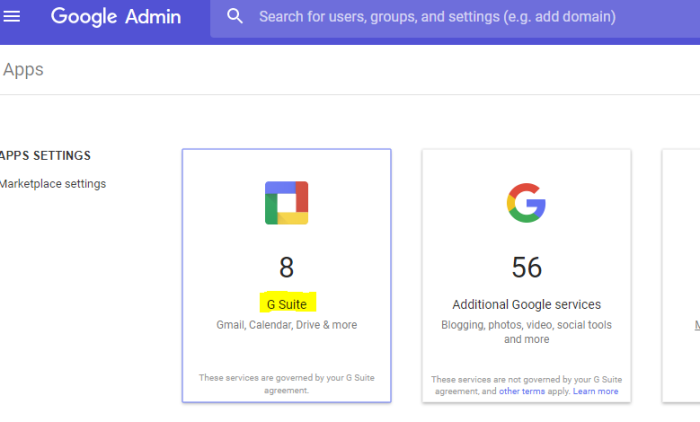 Google Apps Page