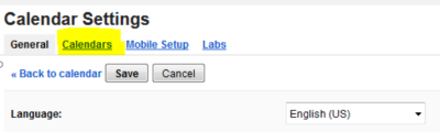 Calendar Settings